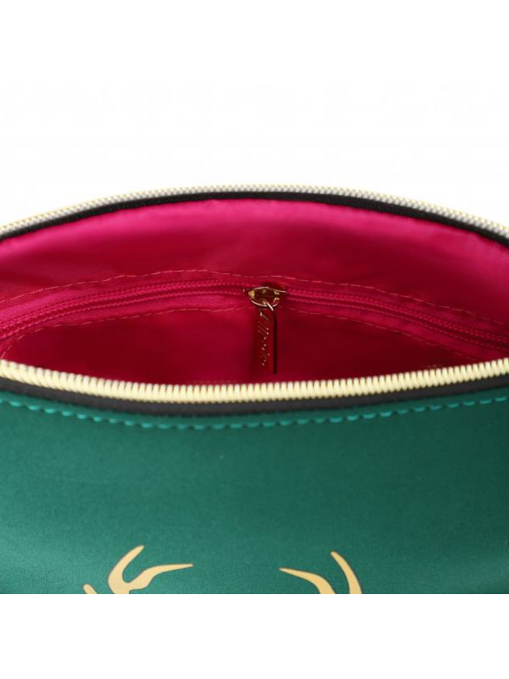 Tasche Cleo Hirsch in Dunkelgrün Gold