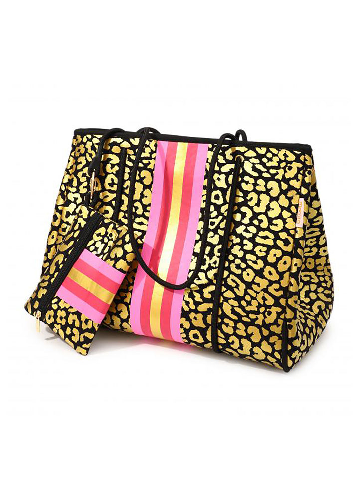 Neoprentasche Leo Schwarz Gold L