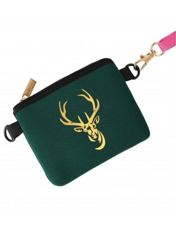 Tasche Cleo Hirsch in Dunkelgrün Gold