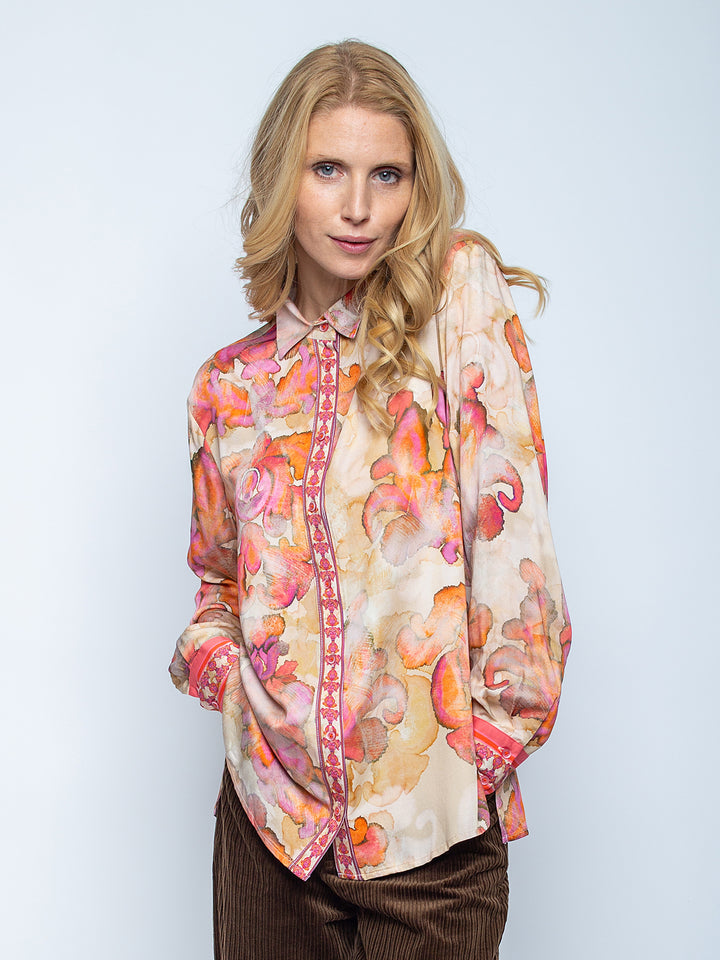 Hemdbluse Batik Flowers