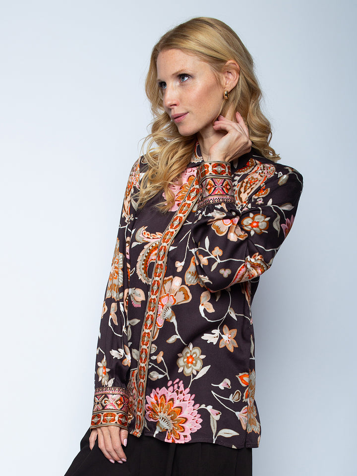 Shirtbluse Chocolate Flowers