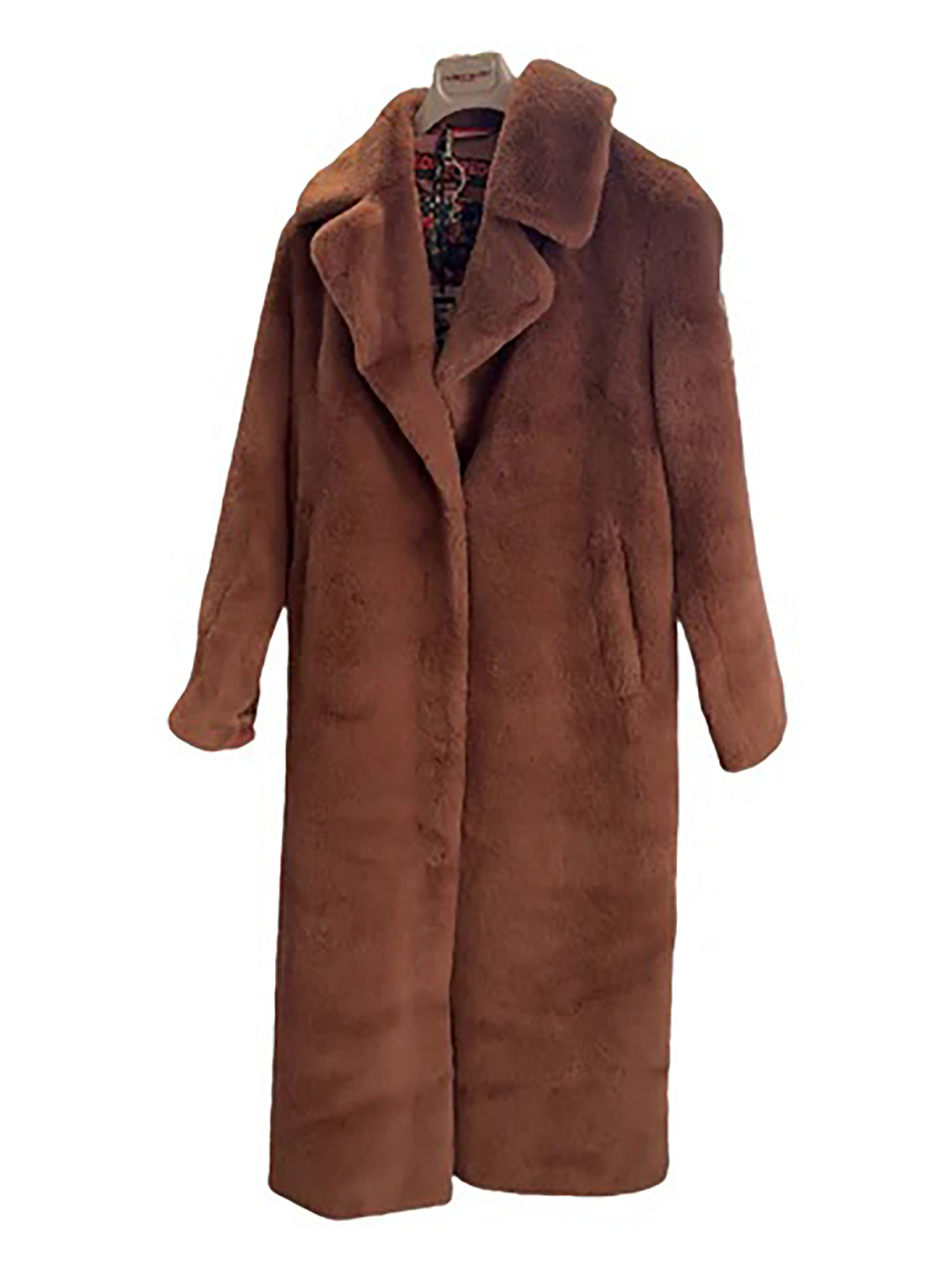 Fake Fur Mantel braun
