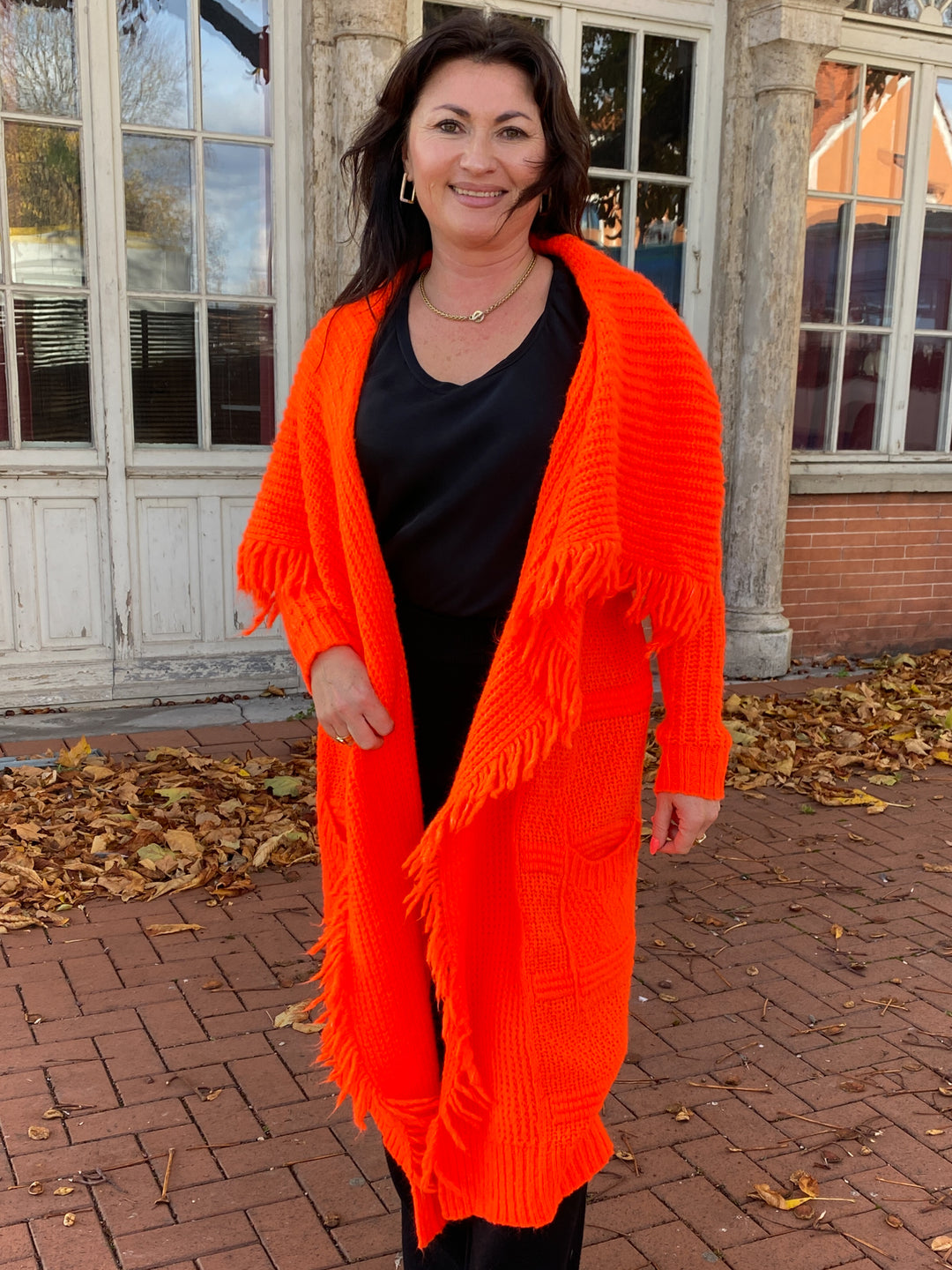 Strickjacke Orange