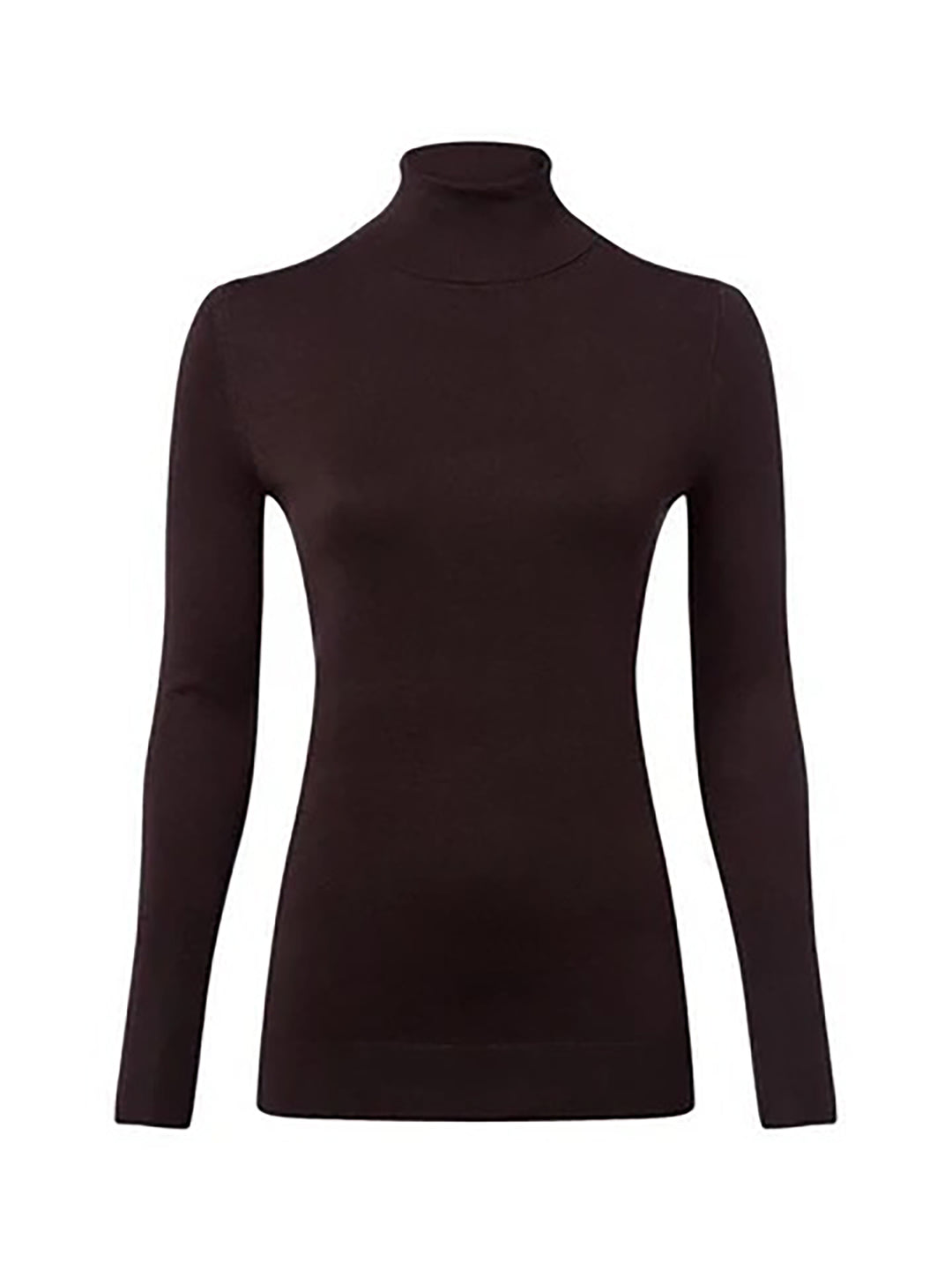 Rollkragenpullover Feinstrick braun