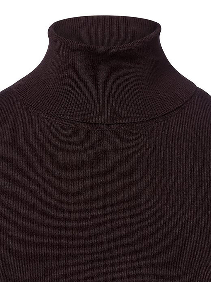 Rollkragenpullover Feinstrick braun