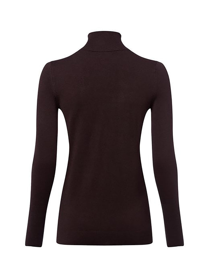 Rollkragenpullover Feinstrick braun