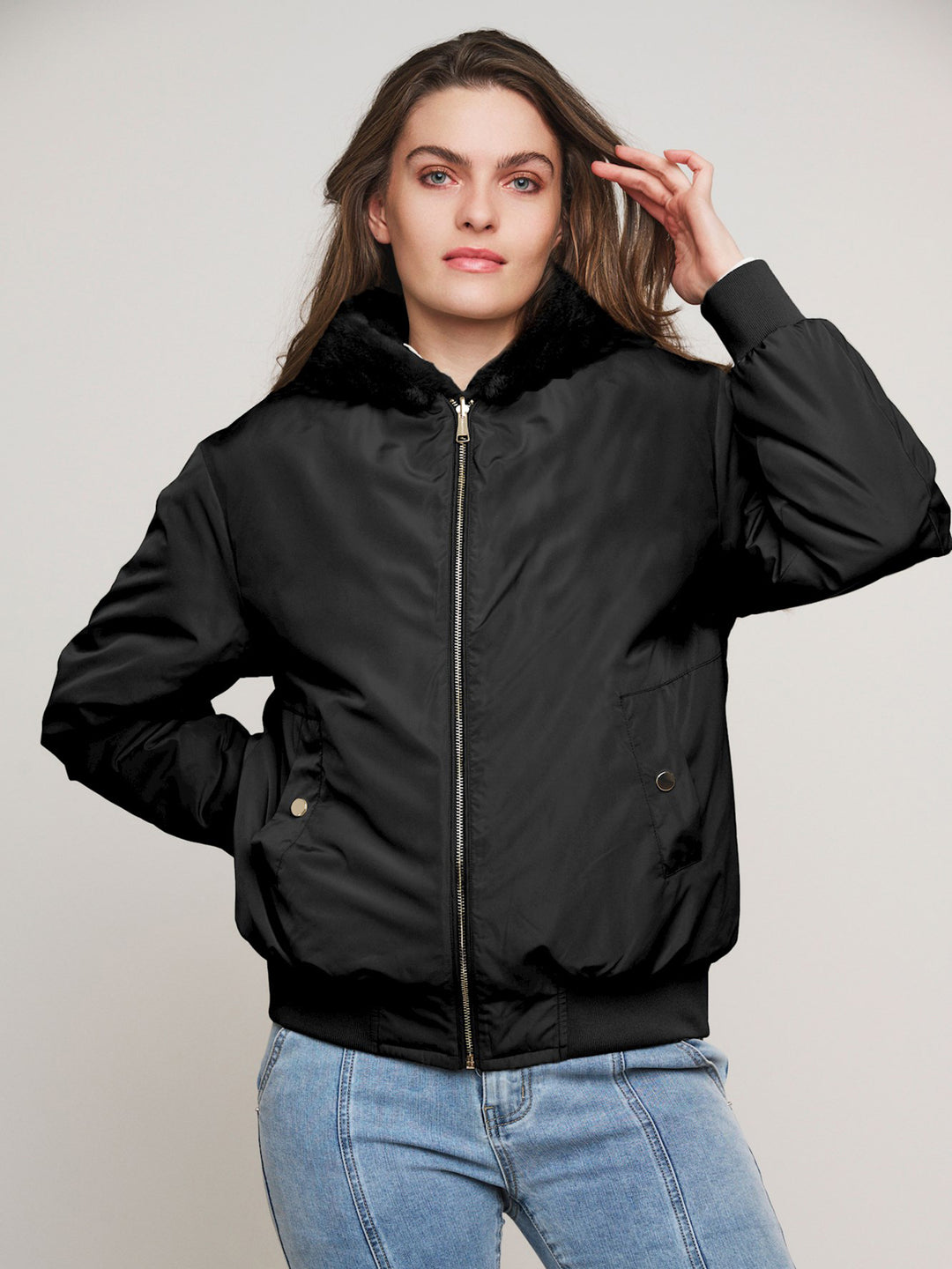 Bomberjacke Rubia Black zum Wenden