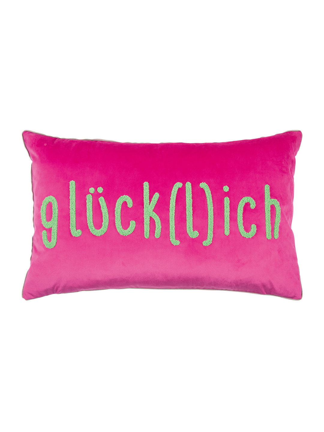 Kissenhülle Letters Glück(l)ich Hot Pink