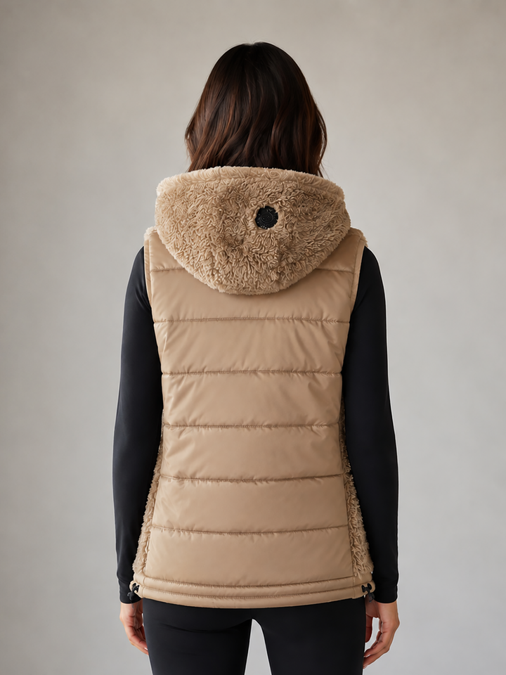 Fake Fur Weste Cafe au lait