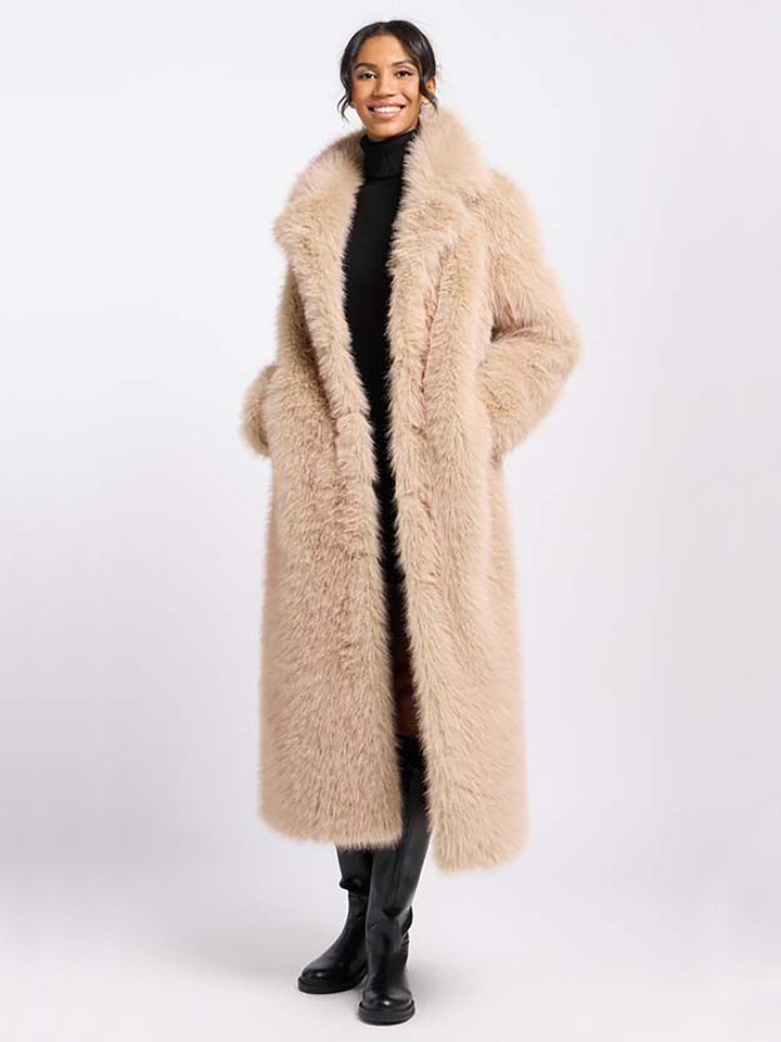 Fake Fur Mantel Moon-Lake in Beige