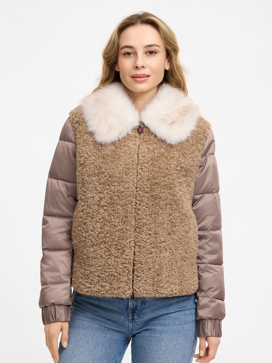 Fake Fur Jacke Cafe au lait