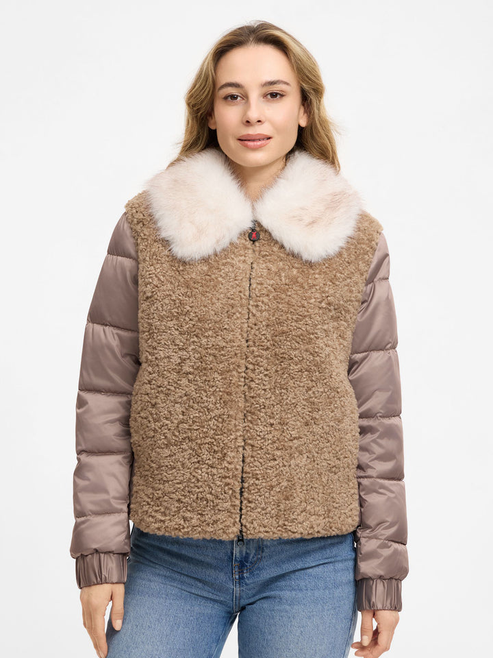Fake Fur Jacke Cafe au lait