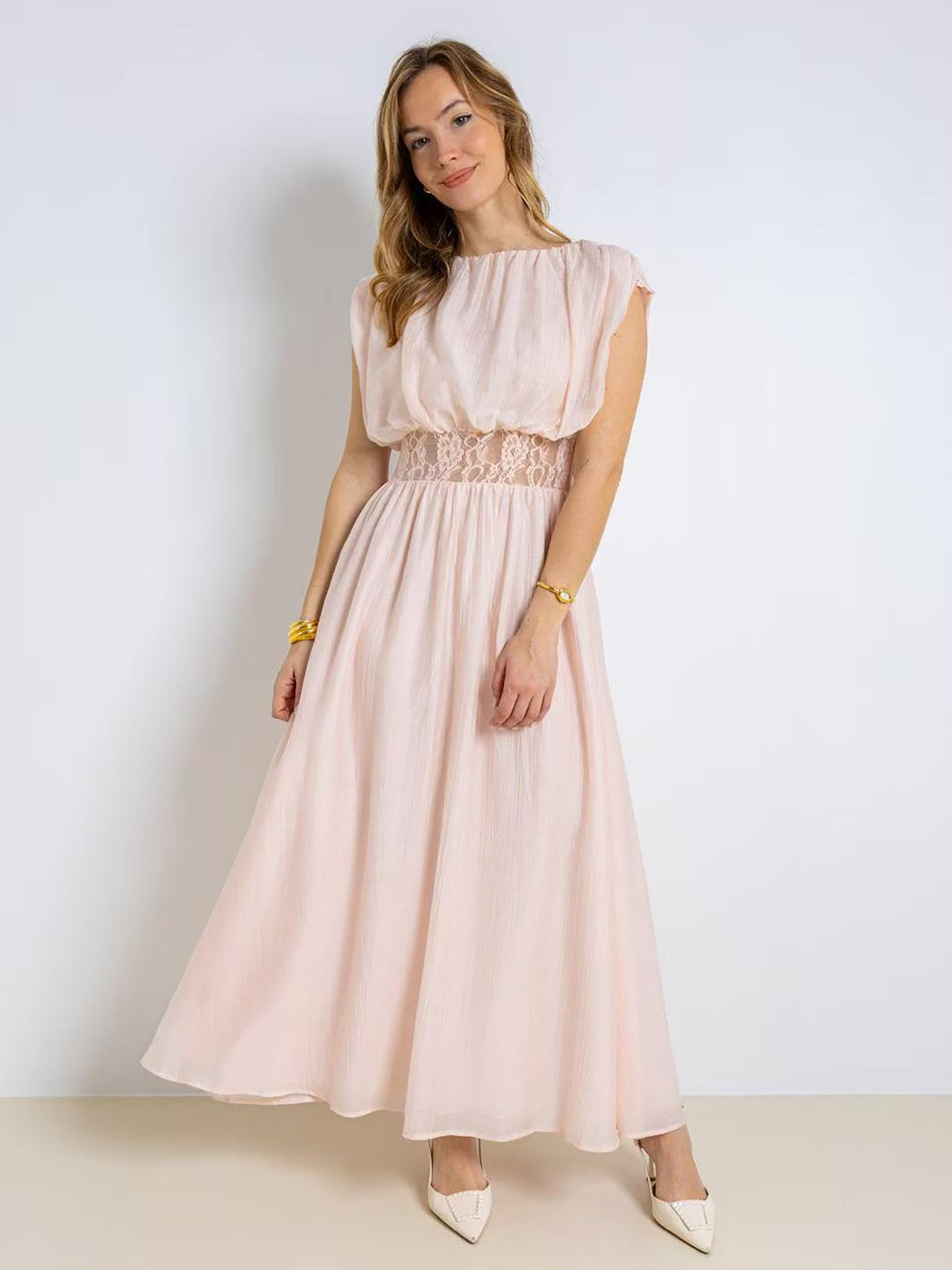 Maxikleid Spitze Rose