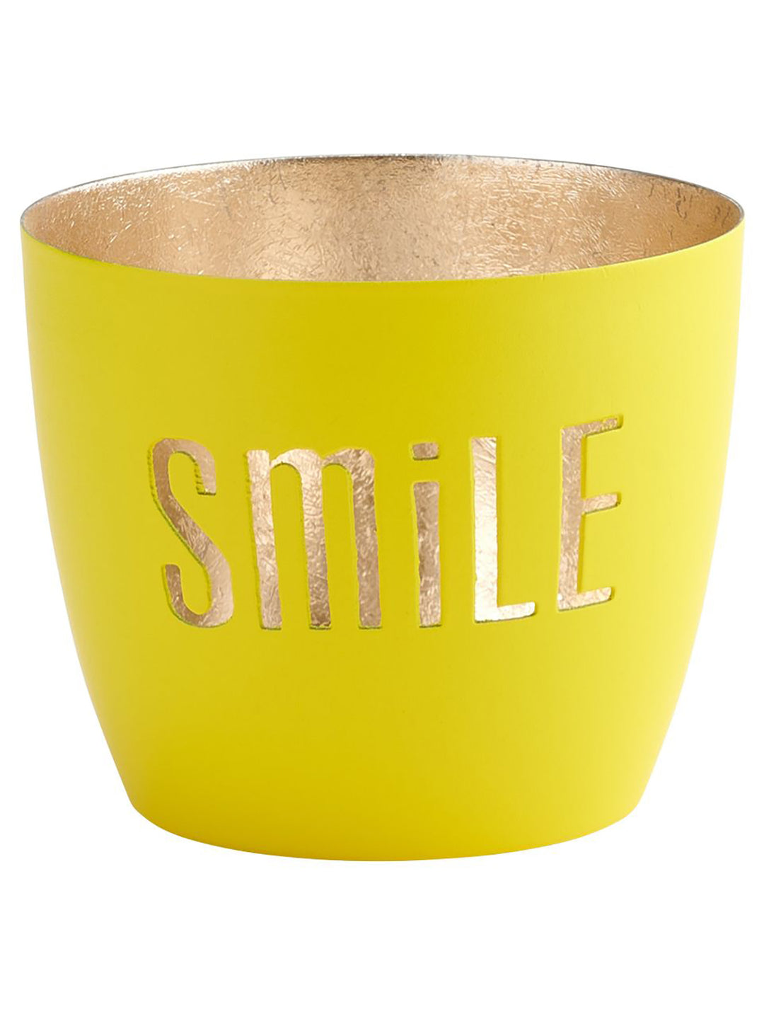 Windlicht Madras Smile Neon Gelb/Gold