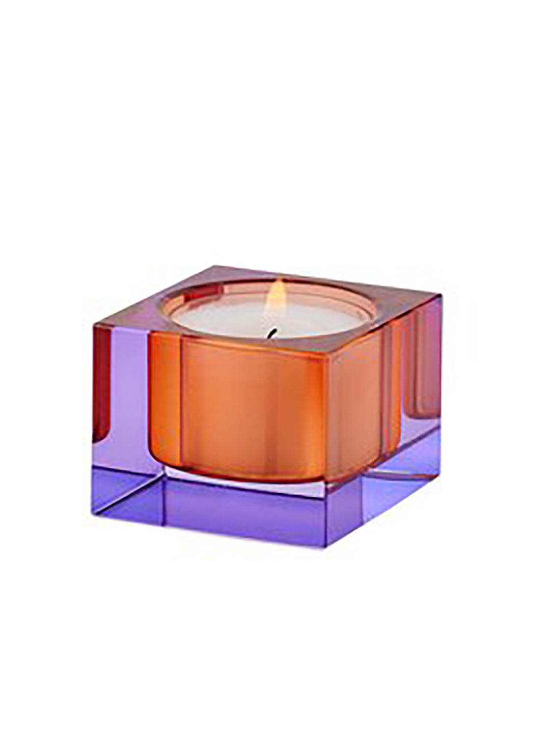 Kristallglas Teelichthalter Sari Lila Orange