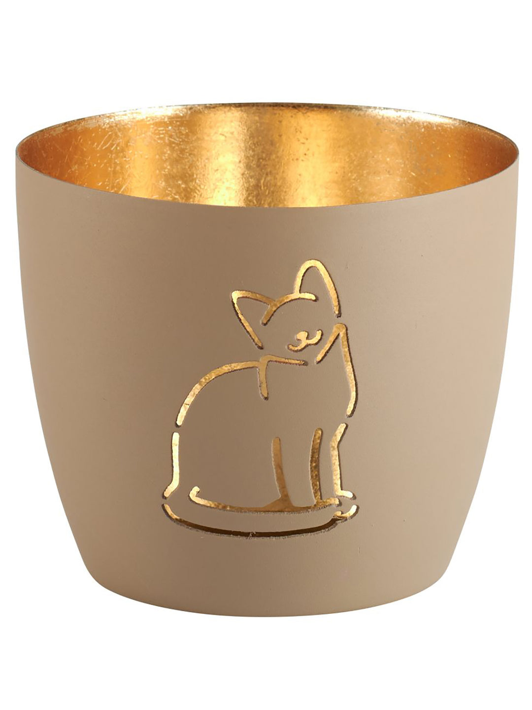 Windlicht Madras Katze Sandstone