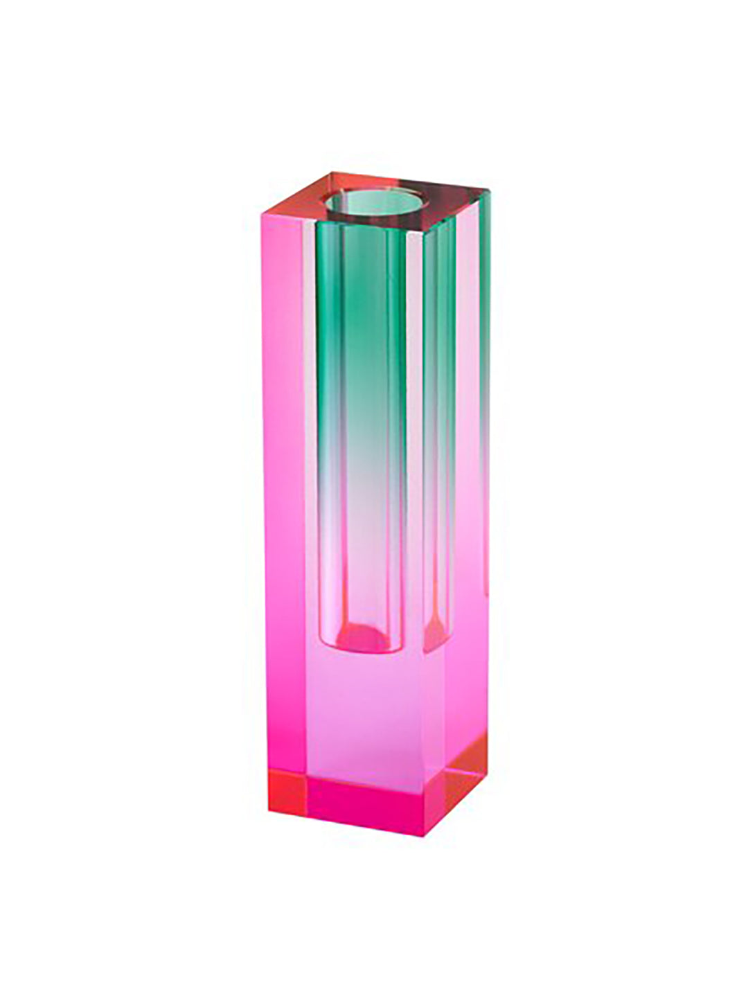 Kristallglas Vase Sari Pink Grün