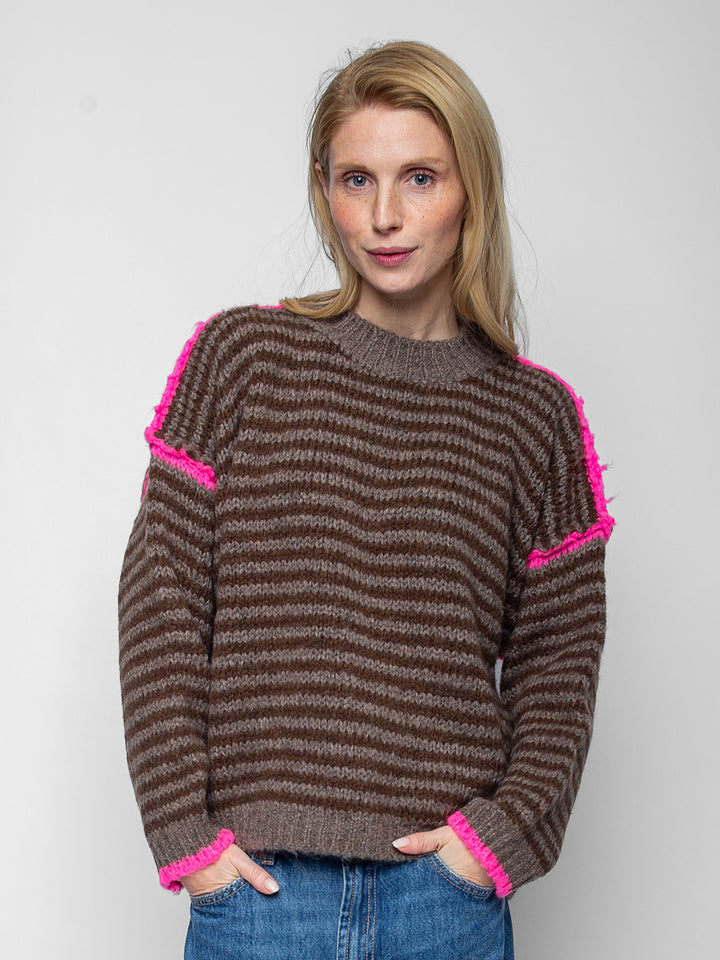 Strickpullover Brown Stripe
