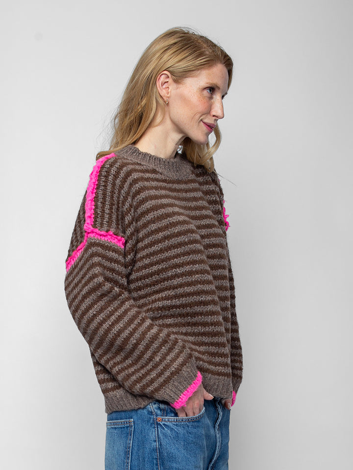 Strickpullover Brown Stripe