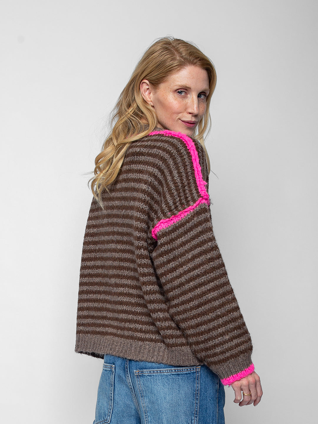 Strickpullover Brown Stripe