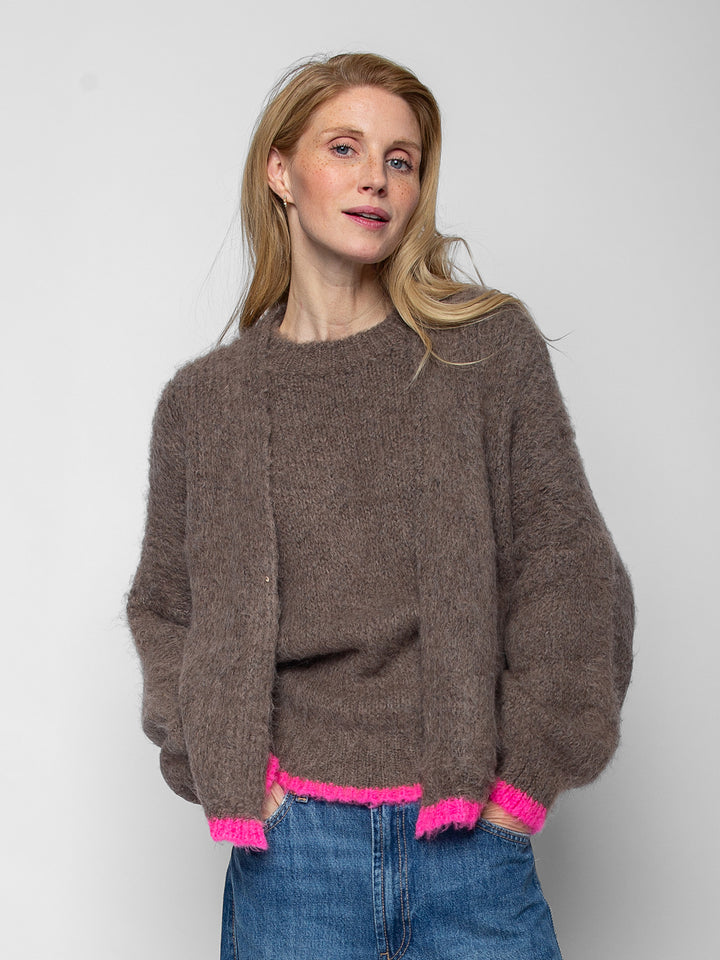 Strickcardigan Taupe