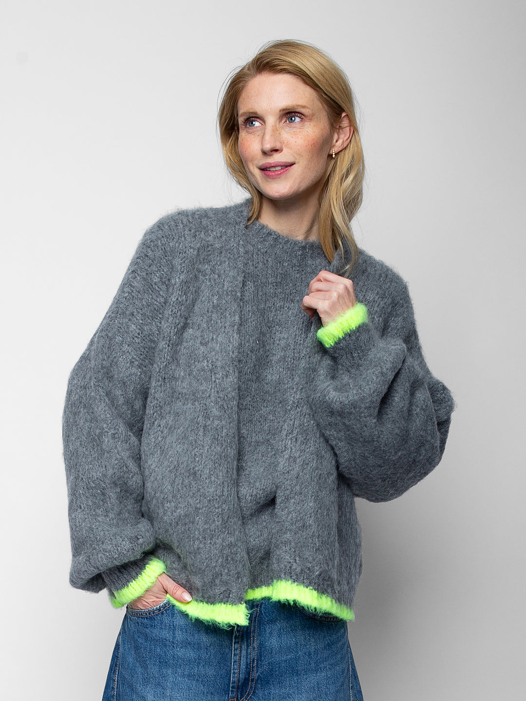 Strickcardigan Grey