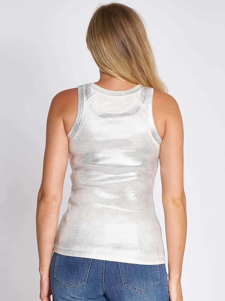 Top Zharia Metallic Silver