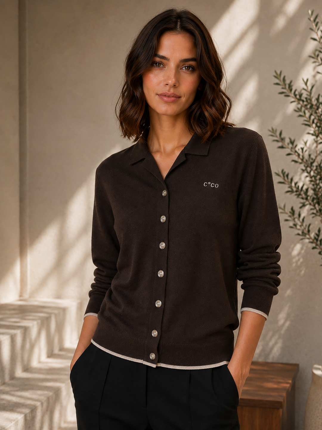 LueCC LS Cardigan Dark Brown