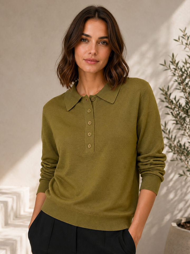 CoryCC Padded Polo Knit Fern