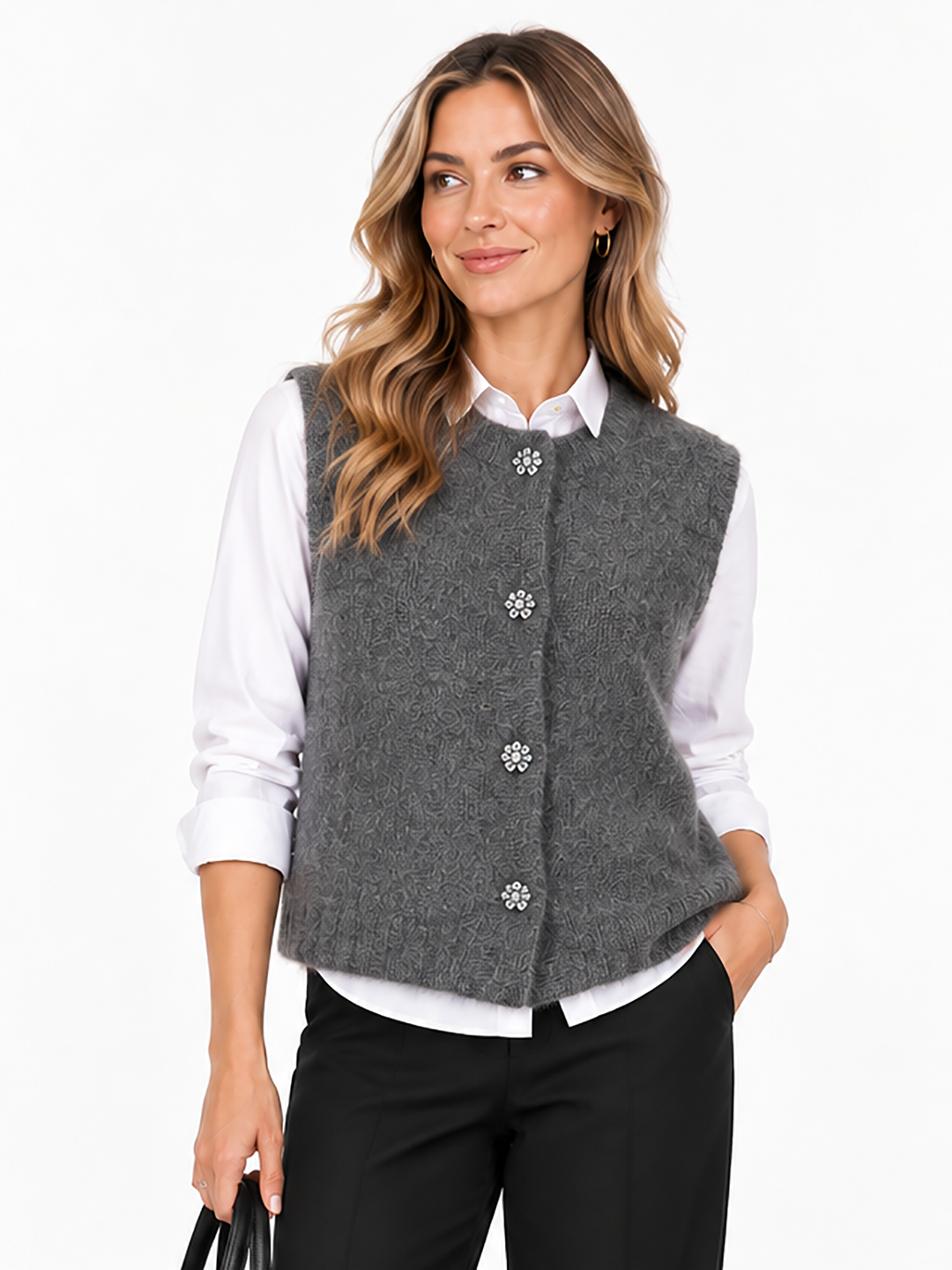Strickweste Byomea Grau