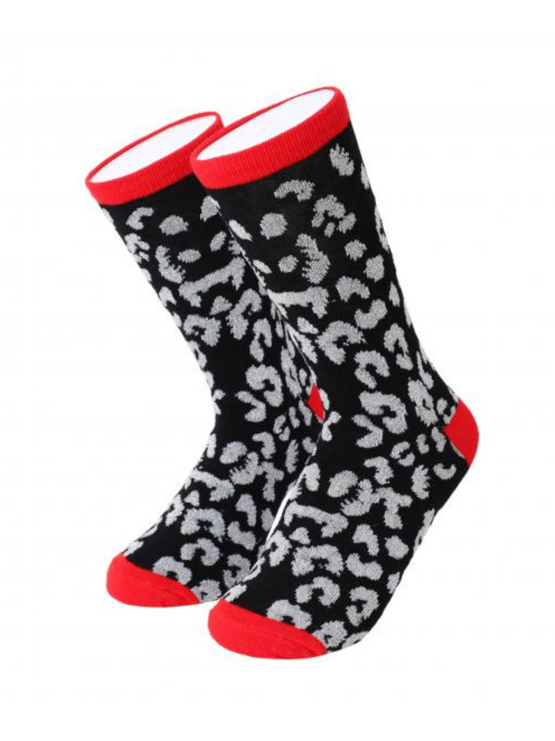 Socken Leo Schwarz Silber mit Leo Clutch