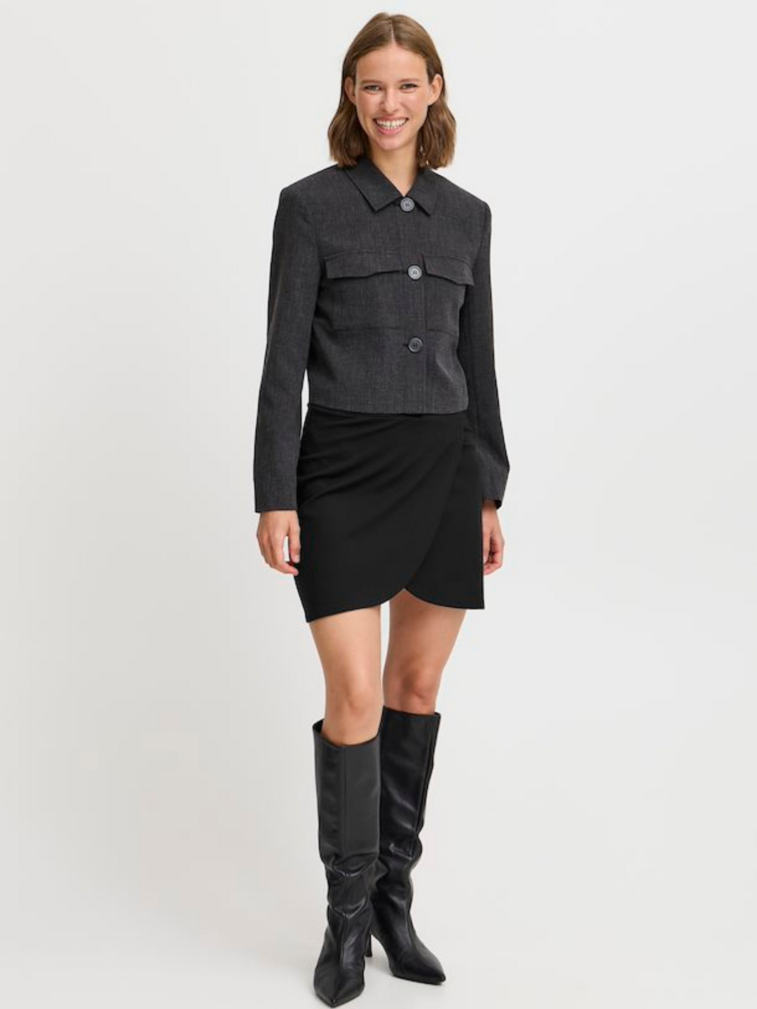 Byparrin Wrap Mini Skirt Black