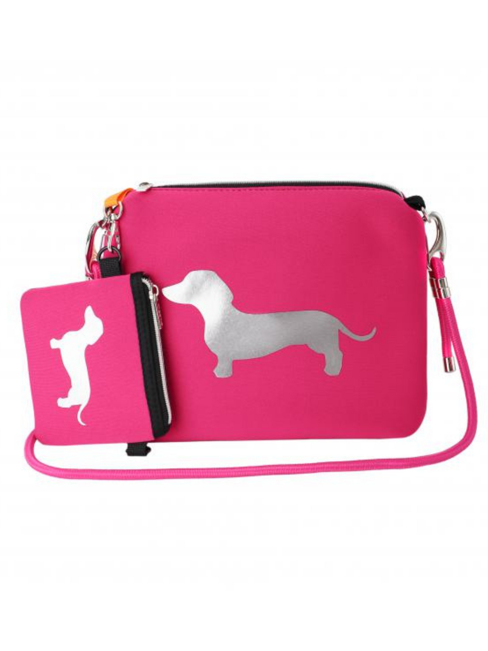 Tasche Cleo Dackel in Pink Silber
