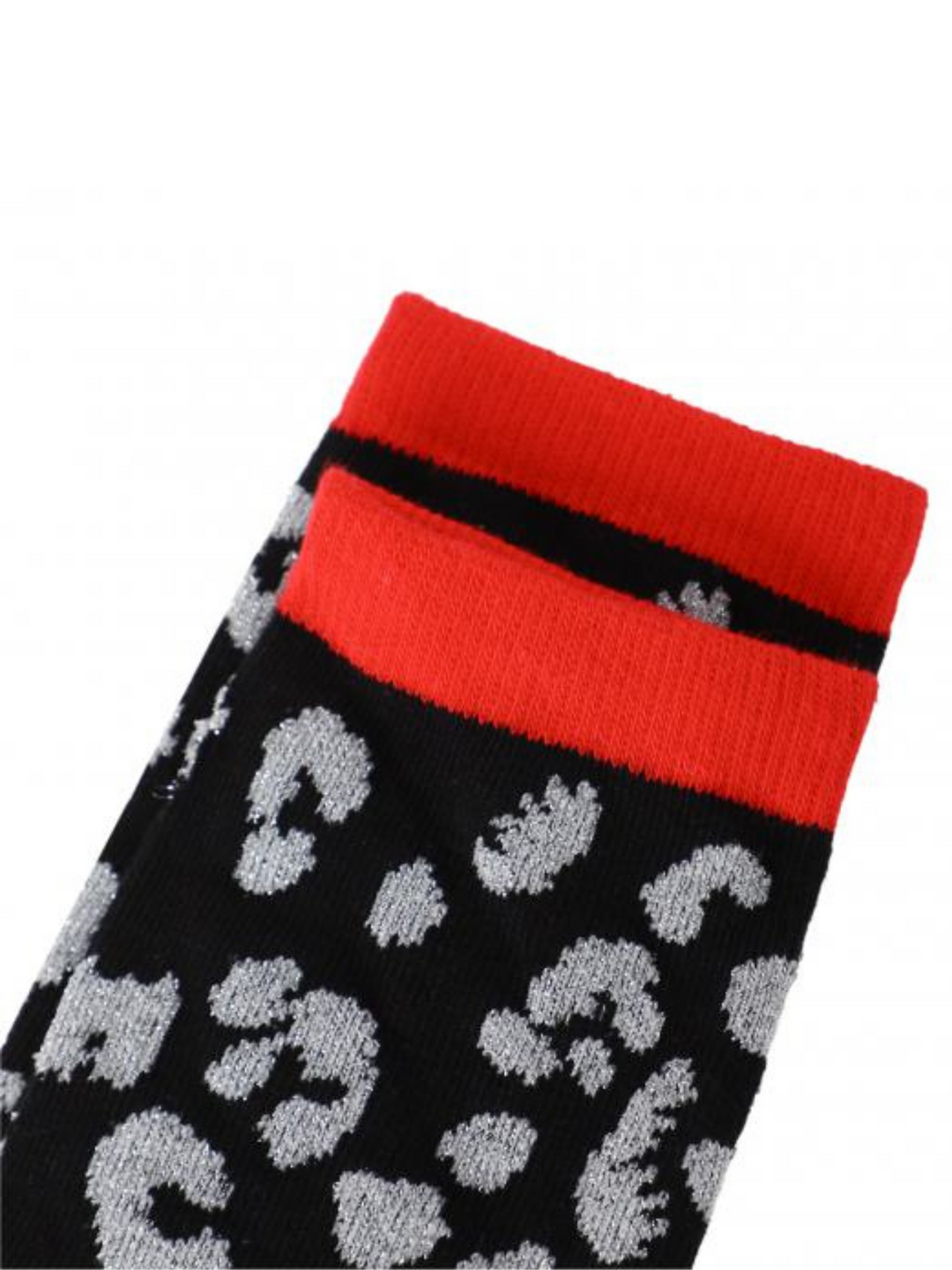 Socken Leo Schwarz Silber mit Leo Clutch