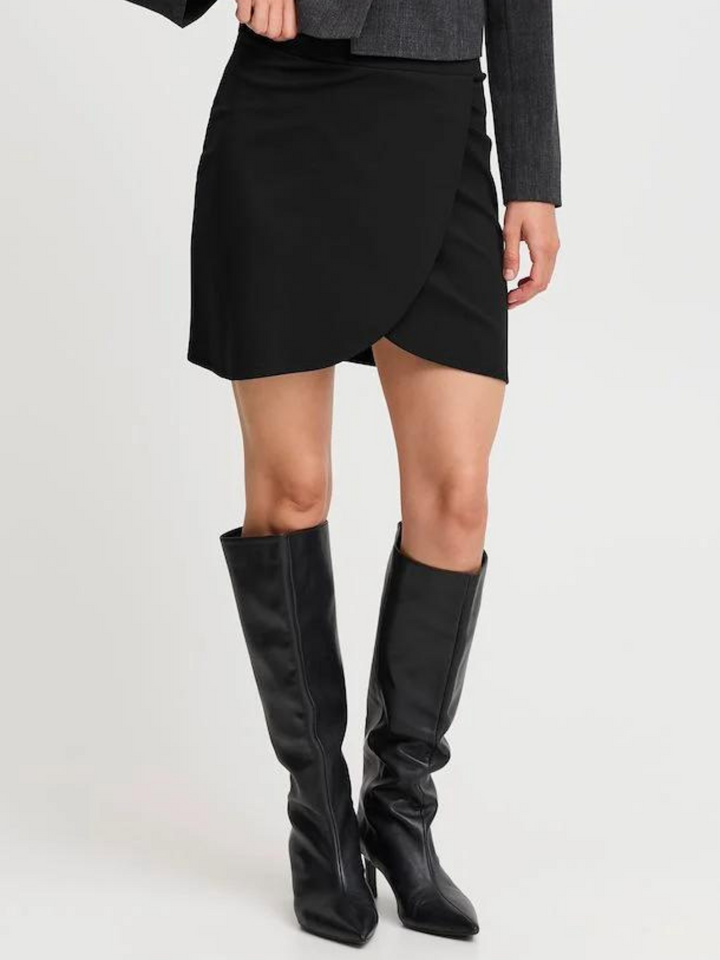 Byparrin Wrap Mini Skirt Black