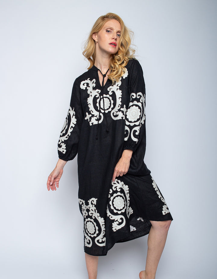 Leinenkleid Black