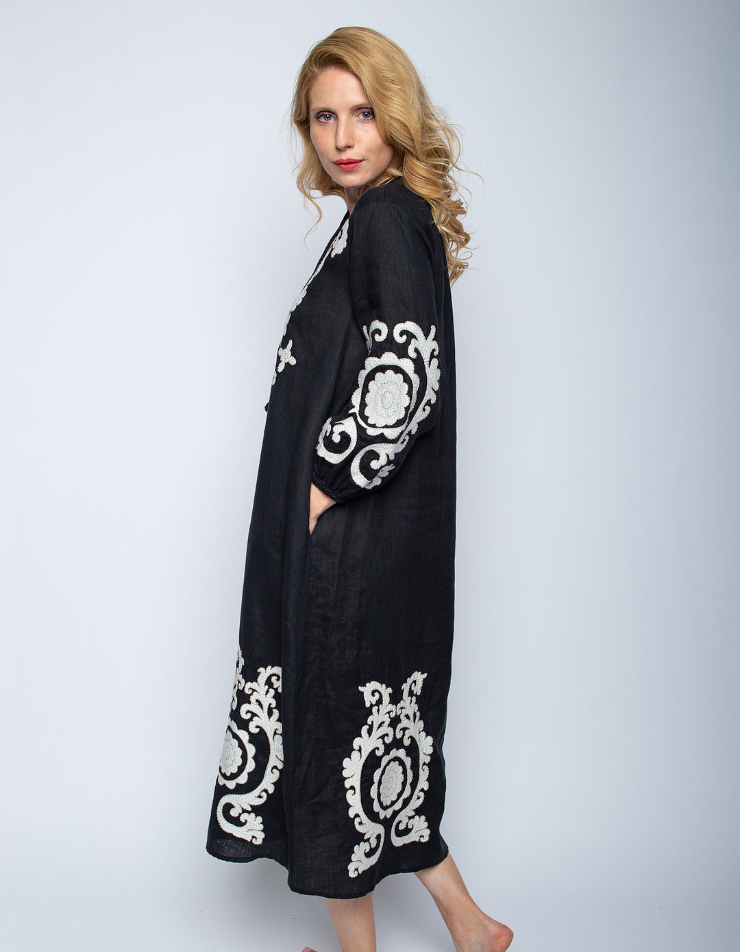 Leinenkleid Black