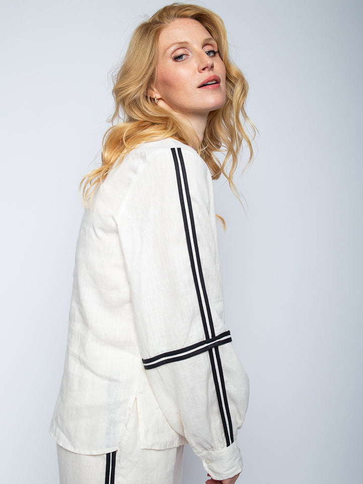 Shirtbluse Leinen White