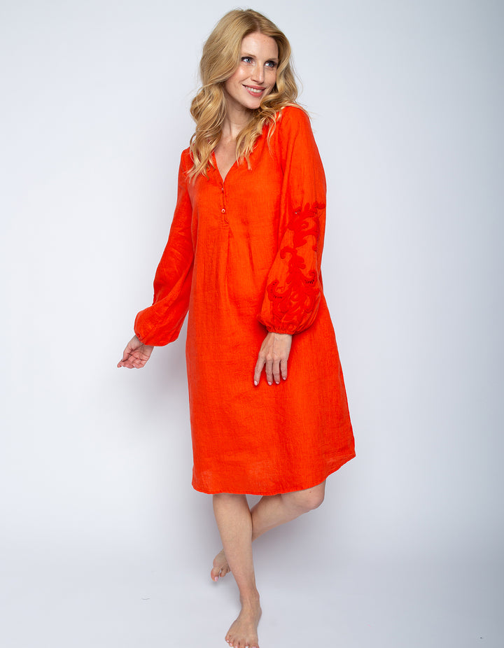 Leinenkleid Fire Orange