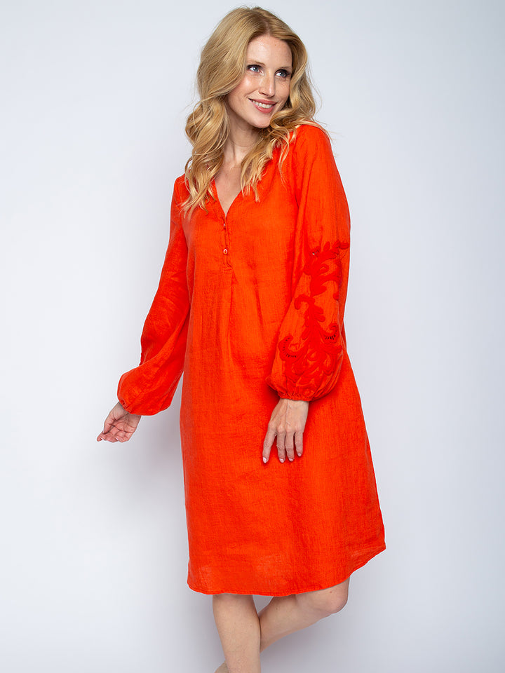 Leinenkleid Fire Orange