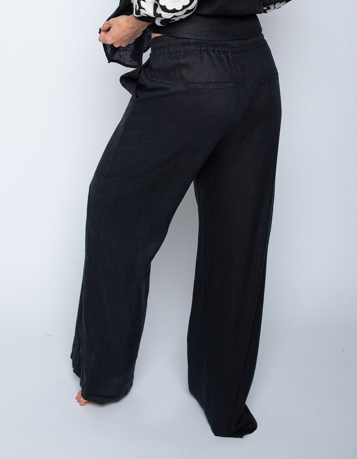 Schlupfhose Leinen Black