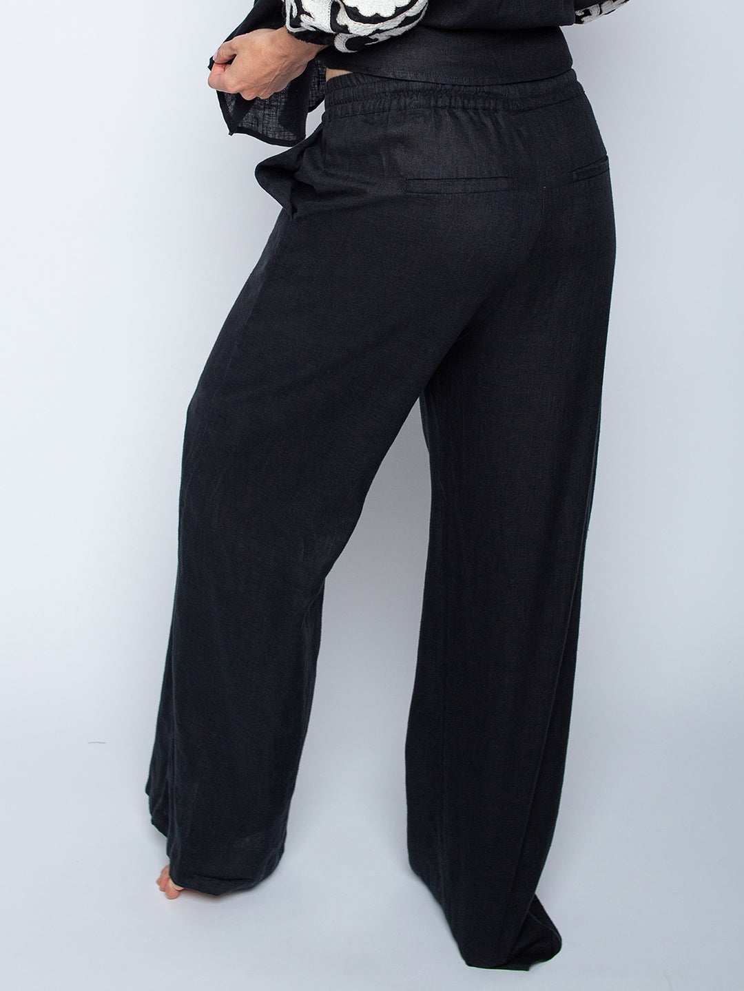 Schlupfhose Leinen Black
