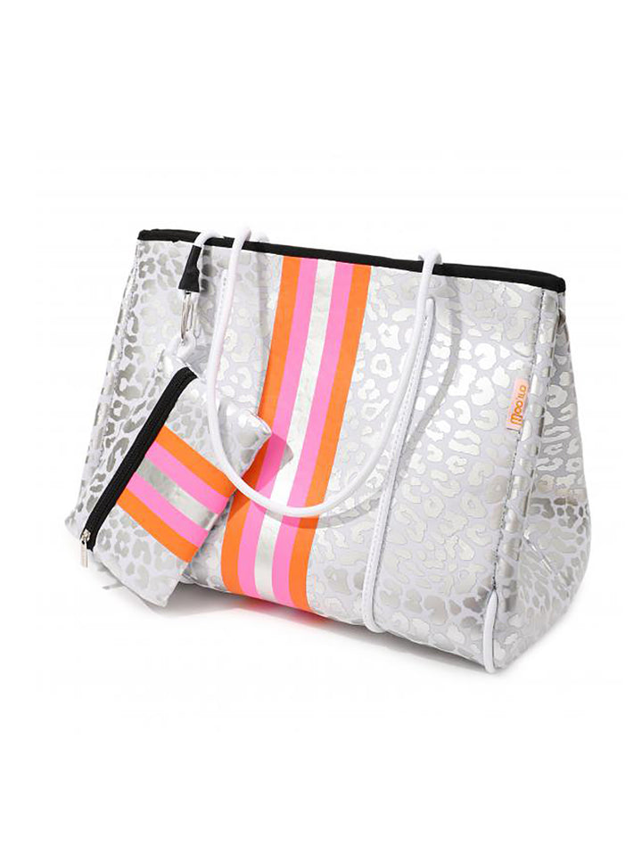 Neoprentasche Leo Weiß Silber L