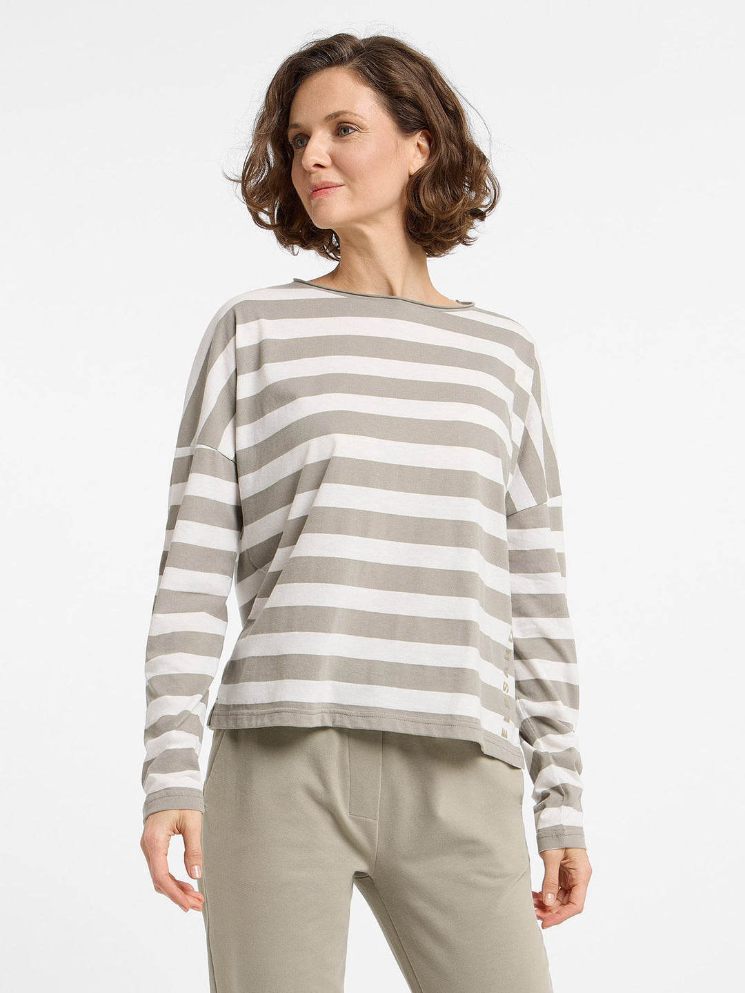 Longsleeve Milia Pale Fern Cloud White