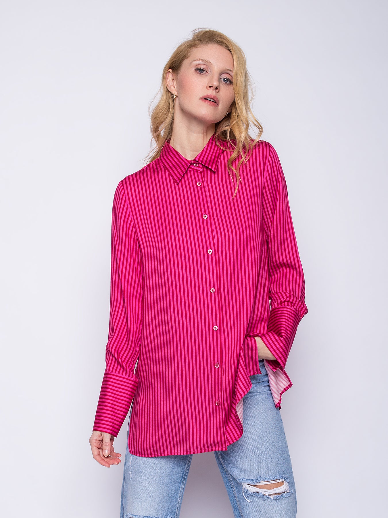 Hemdbluse Stripes Pink