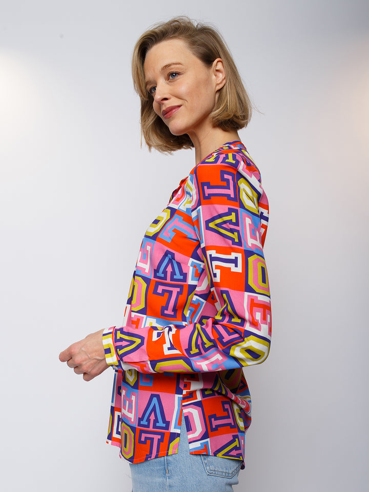 Shirtbluse Multi Letter