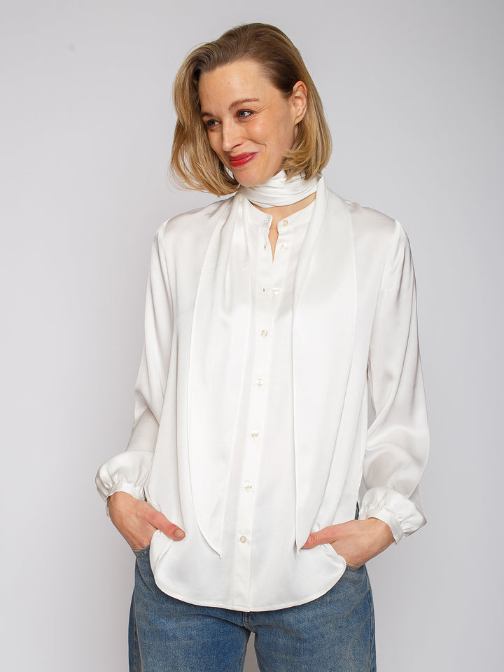 Schluppenbluse Offwhite
