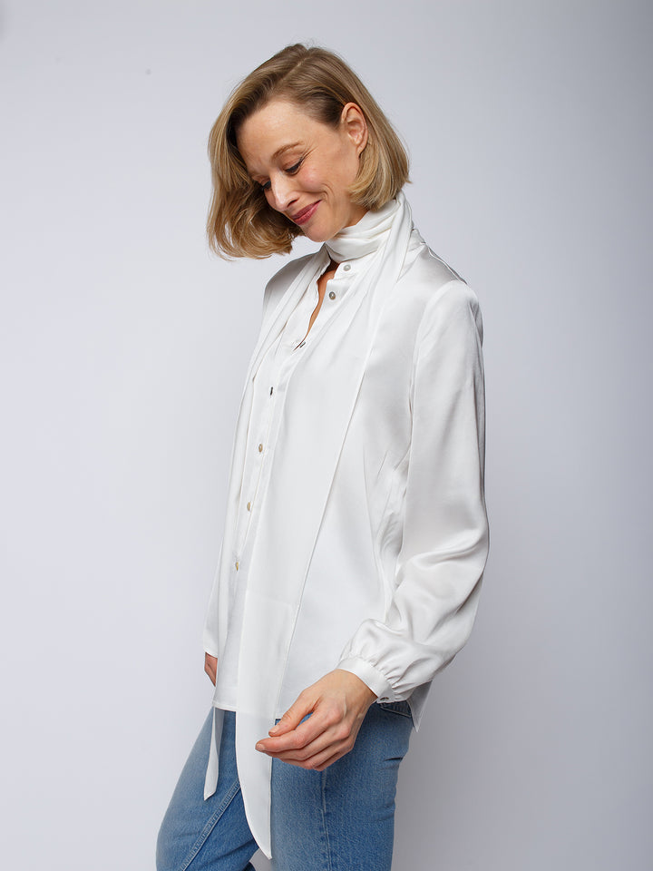 Schluppenbluse Offwhite