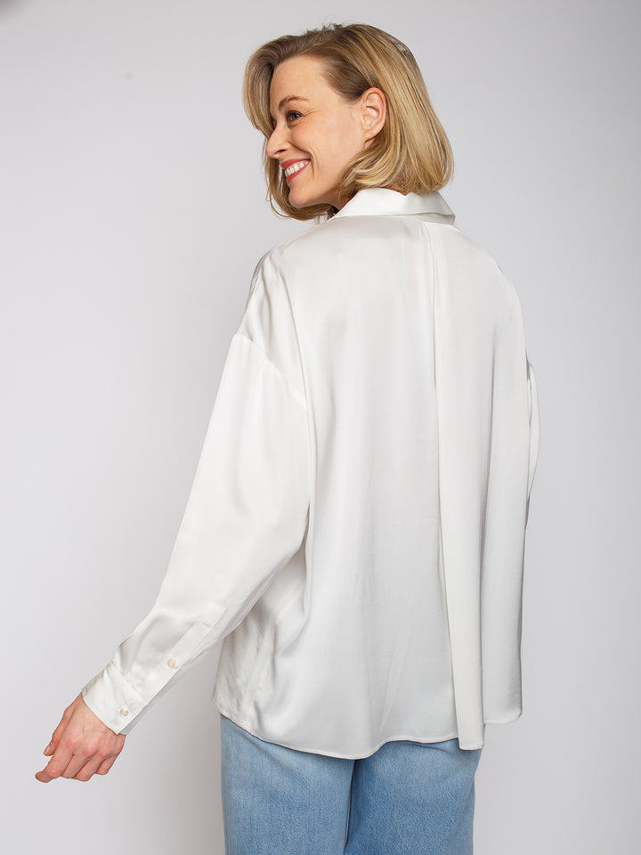Oversized Hemdbluse Offwhite