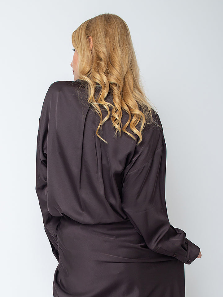 Oversized Hemdbluse Chocolate